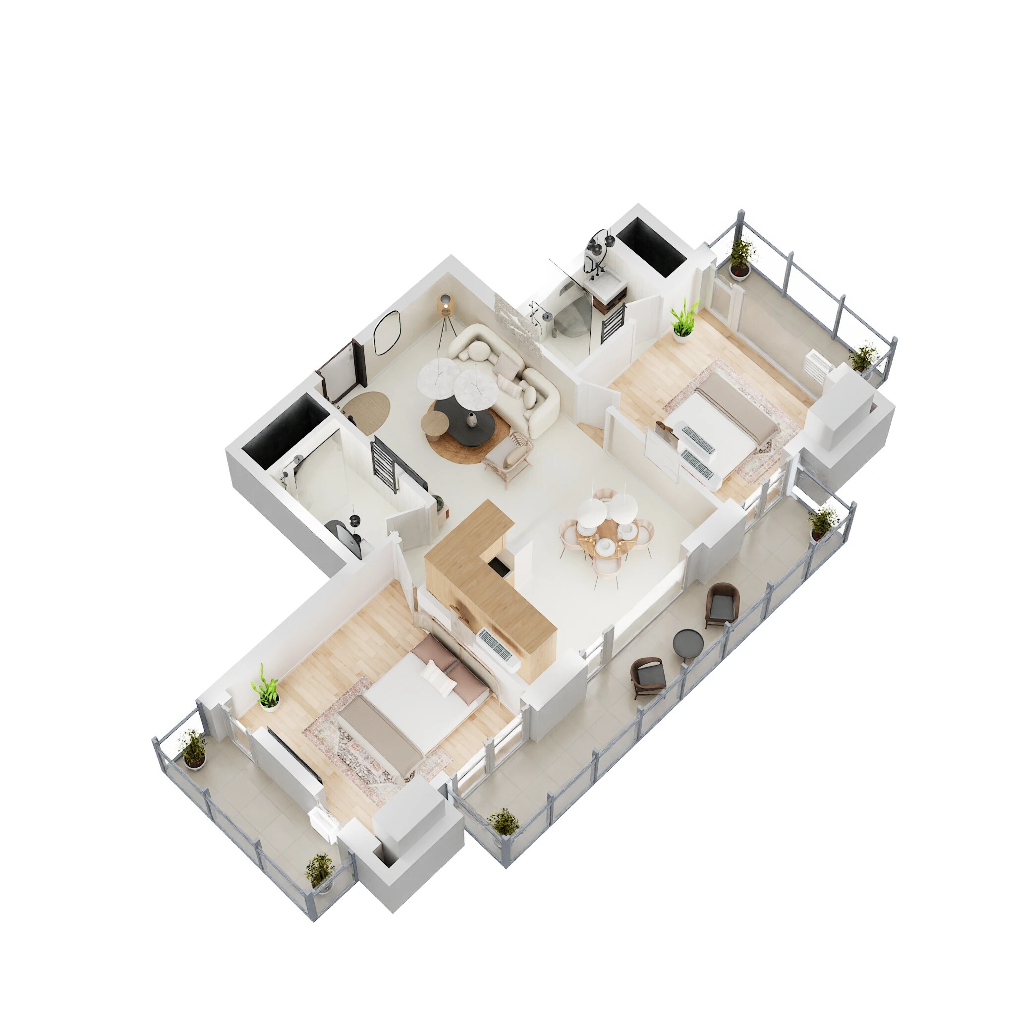 Floor plan of 2 BHK 1164 Sq. Ft. Apartment in RS Signature Park, Greater Noida