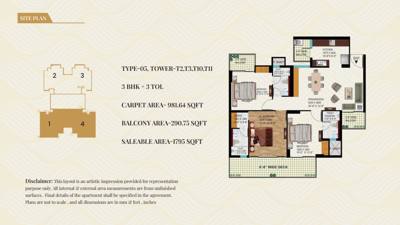 3 BHK 1795 Sq. Ft. Apartment