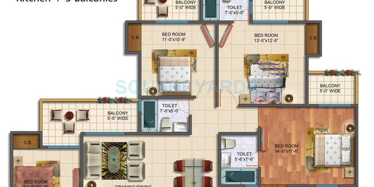 rudra palace heights apartment 4bhk 1841sqft 91
