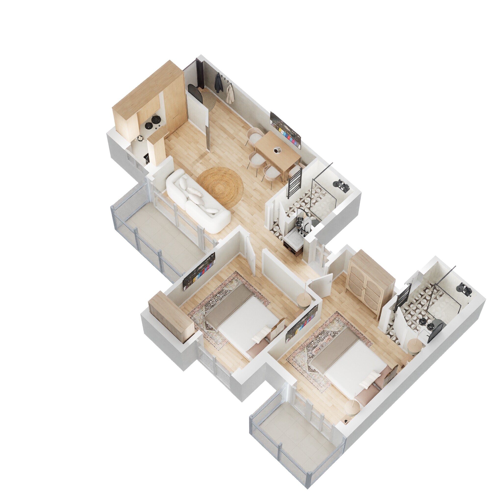 2 BHK 883 Sq. Ft. Apartment