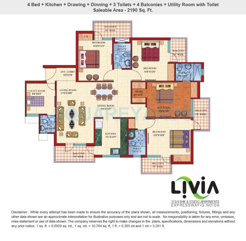 4 BHK 2190 Sq. Ft. Apartment