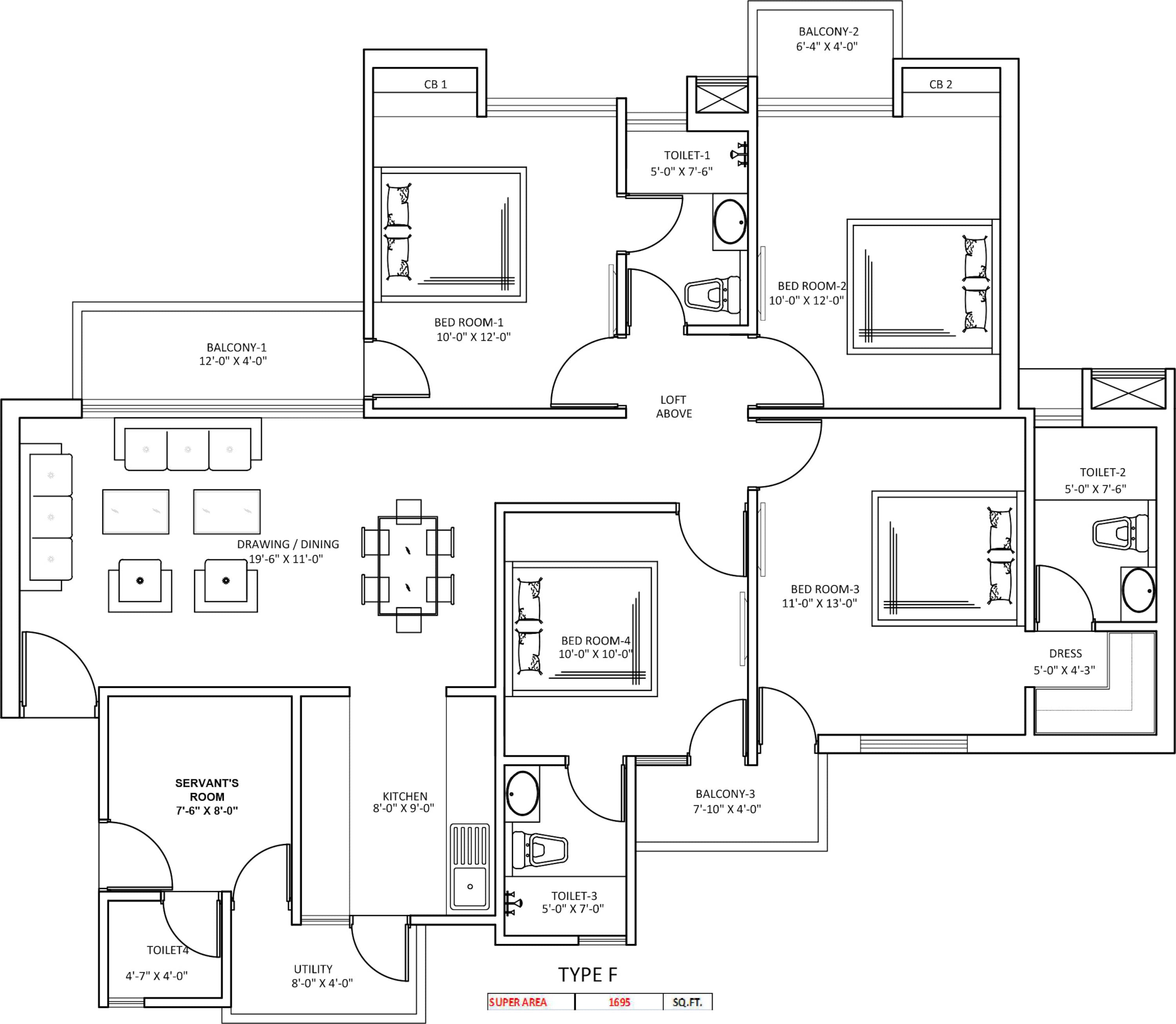 sikka kaamya greens apartment 4bhk sq 1695sqft 1