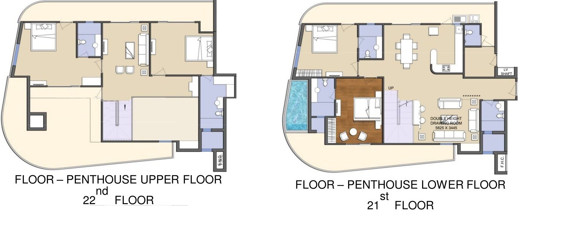 Floor plan of 4 BHK 3990 Sq. Ft. Penthouse in Solitairian City Turbo, Greater Noida