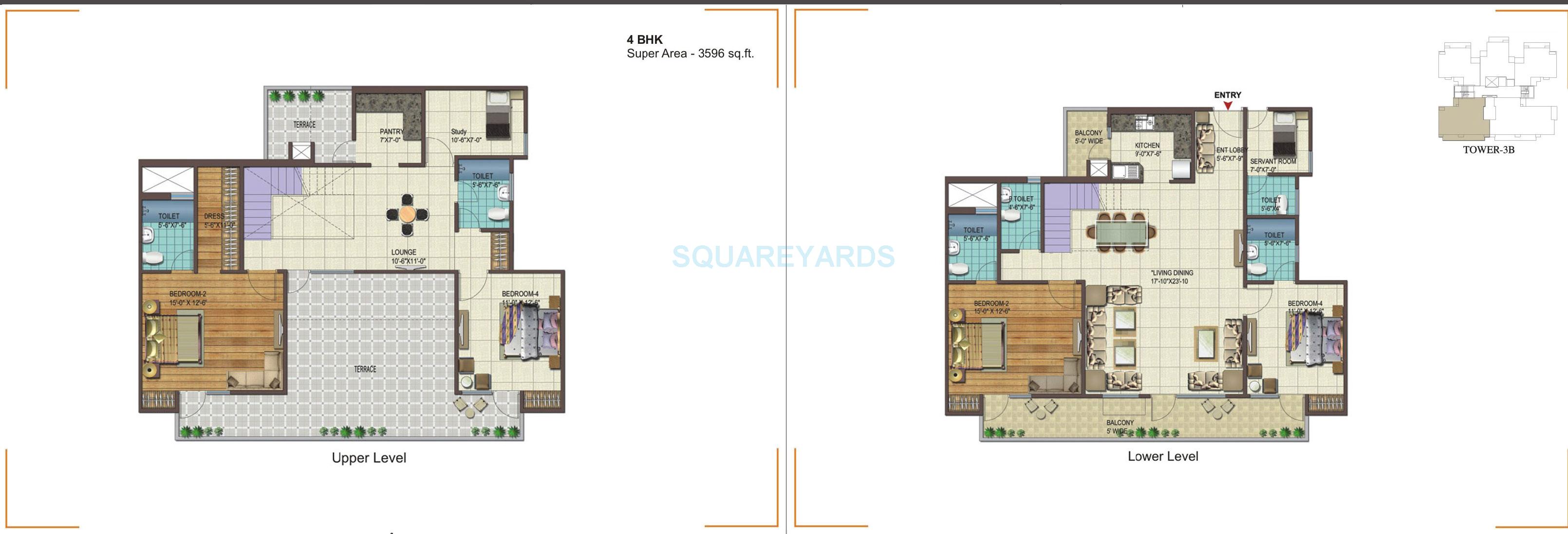 4 BHK 3596 Sq. Ft. Penthouse