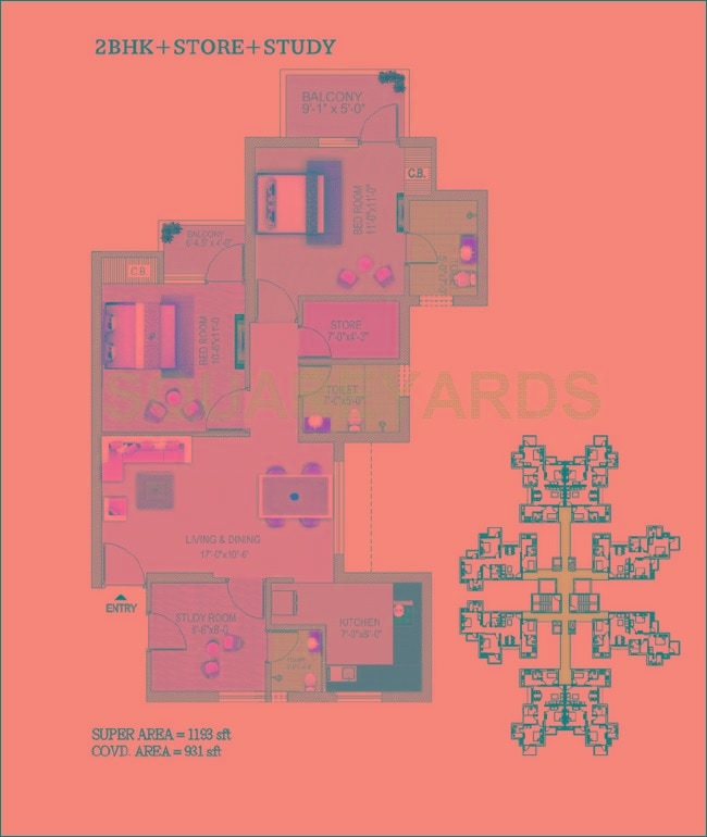 2 BHK 1193 Sq. Ft. Apartment