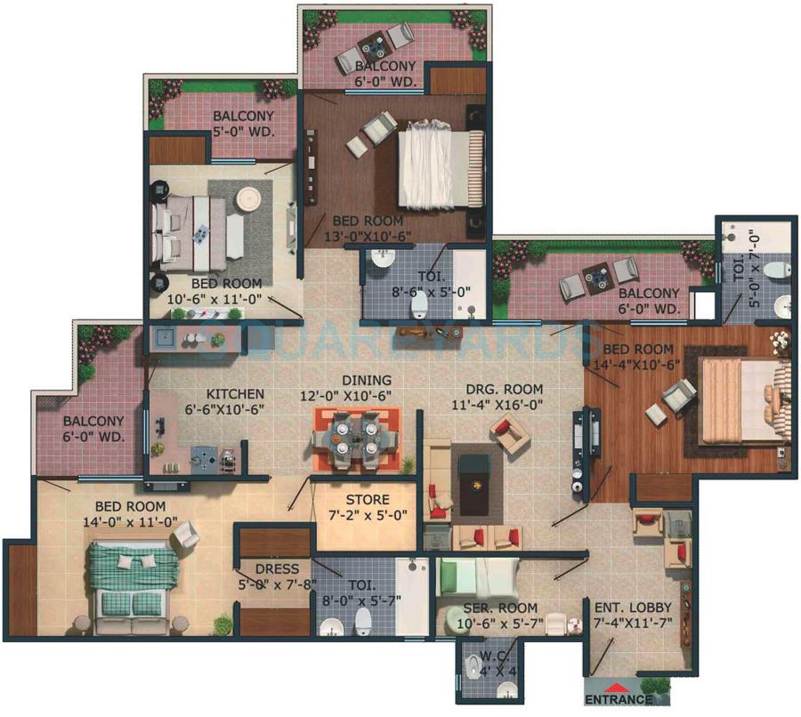 4 BHK 2364 Sq. Ft. Apartment