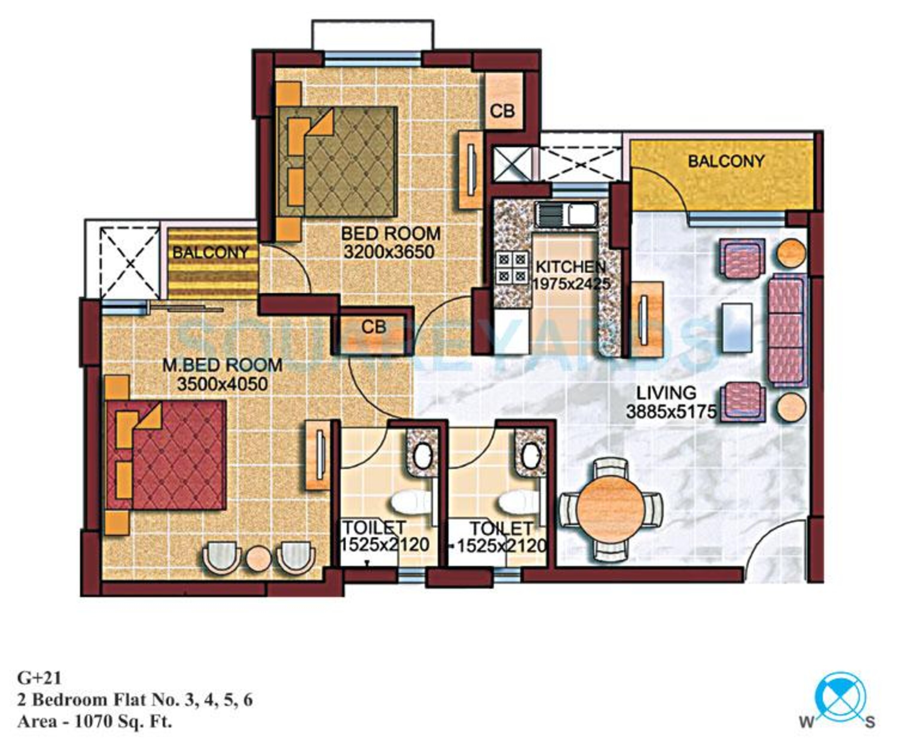 supertech czar suites apartment 2bhk 1070sqft 1