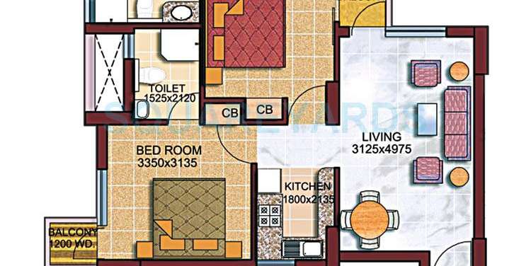 supertech czar suites apartment 2bhk 870sqft 1