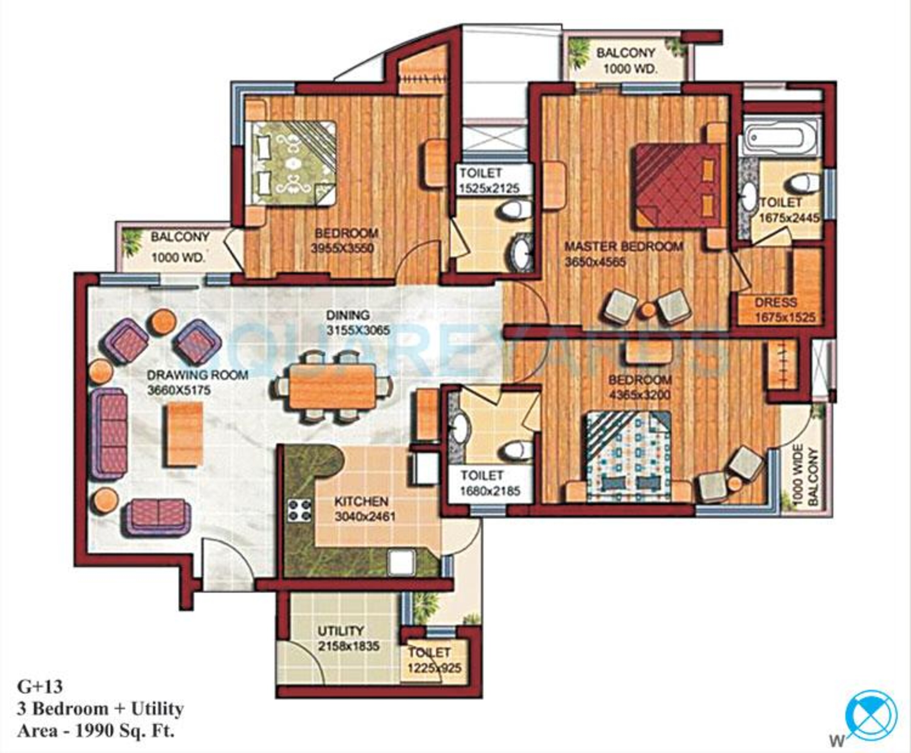supertech czar suites apartment 3bhk 1990sqft 1