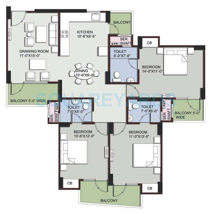 supertech ecovillage iii apartment 3bhk 1649sqft 1