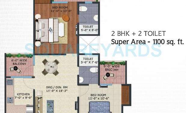 supertech ecovillage iv apartment 2bhk 1100sqft 1
