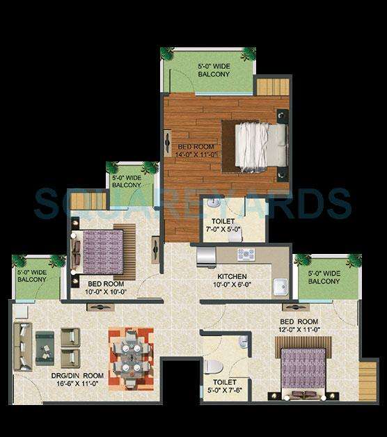 supertech fable castle apartment 3bhk 1440sqft 1