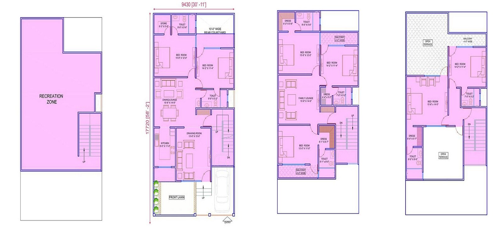 Floor plan of 7 BHK 4698 Sq. Ft. Villa in Supertech Holiday Village Phase II, Greater Noida