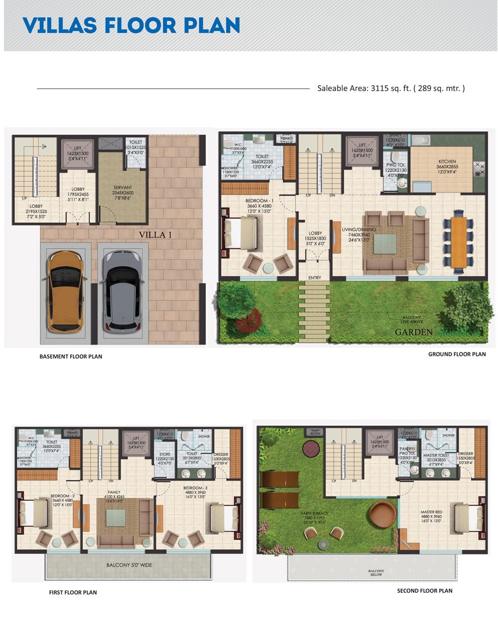 4 BHK 3115 Sq. Ft. Villa