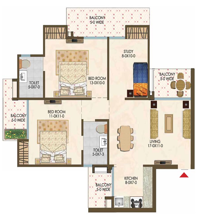 Trident Embassy Reso Floor Plans - Noida Ext Sector 1, Greater Noida