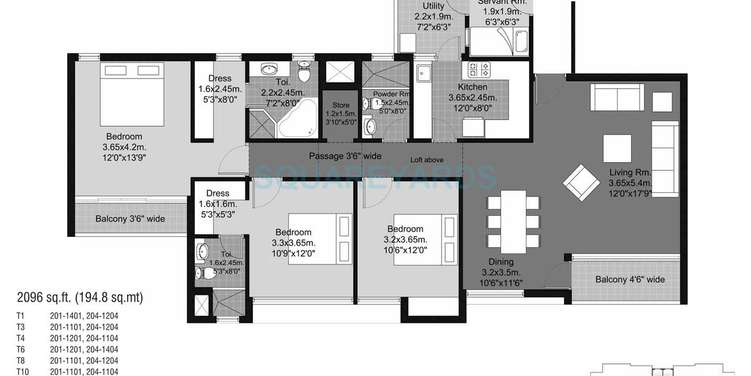 unitech habitat apartment 3bhk sq 2096sqft 1