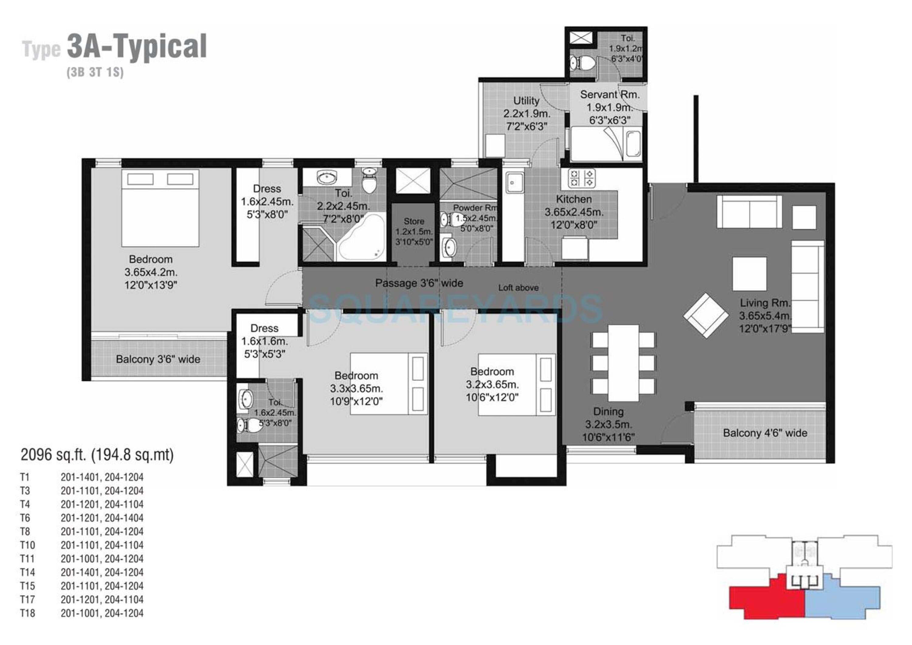 unitech habitat apartment 3bhk sq 2096sqft 1