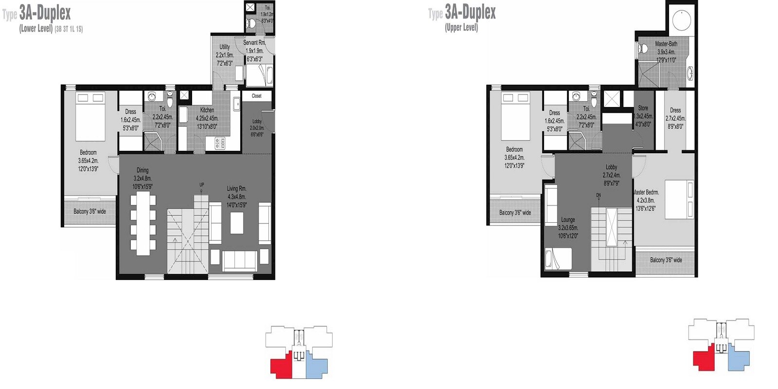 Floor plan of 3 BHK 3170 Sq. Ft. Apartment in Unitech Habitat, Greater Noida