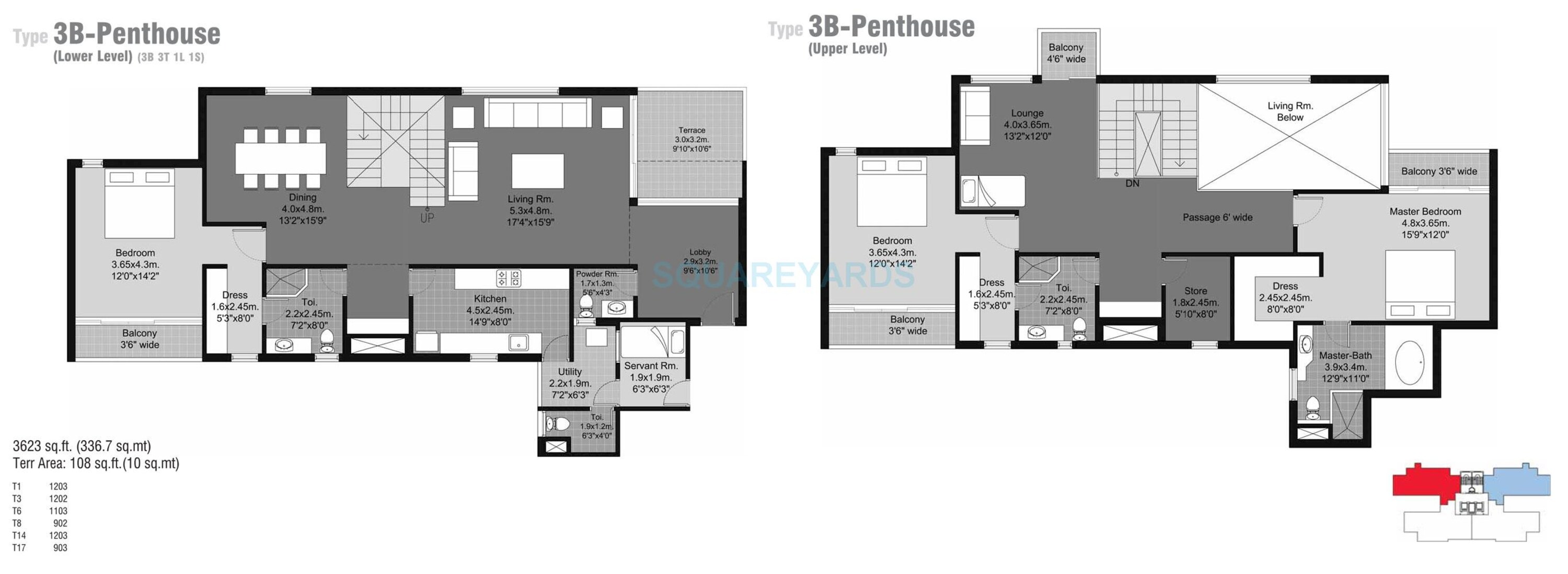 unitech habitat penthouse 3bhk sq 3623sqft 1