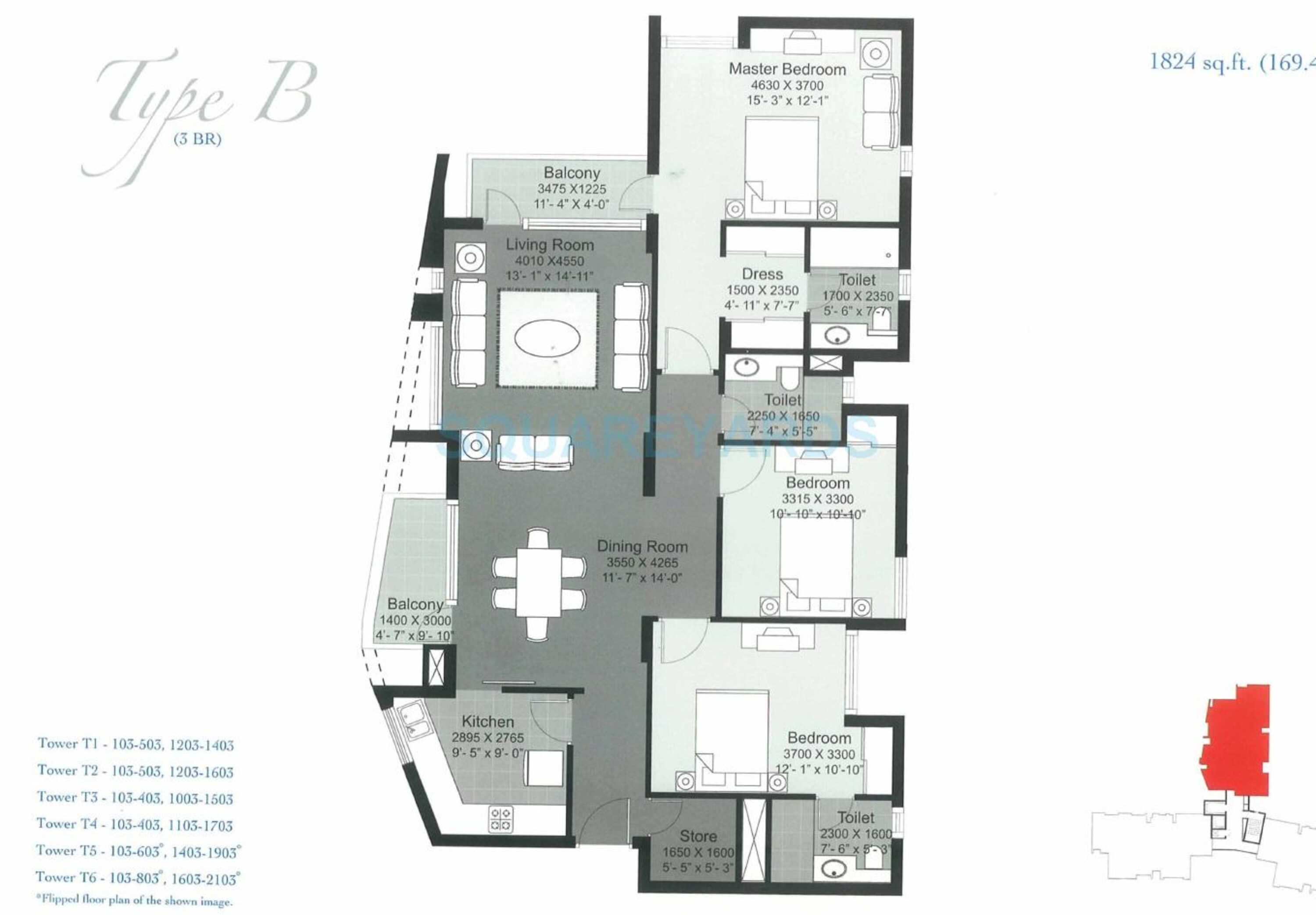 unitech height apartment 3bhk 1824sqft 1