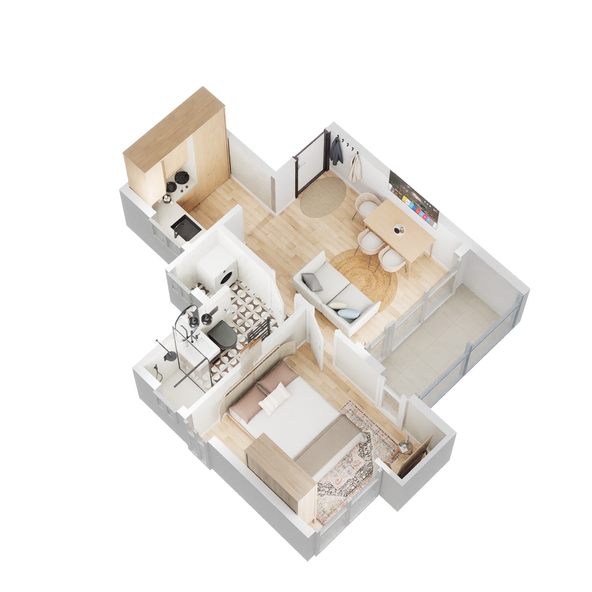 Floor plan of 1 BHK 550 Sq. Ft. Apartment in Vihaan The Rhythm, Greater Noida