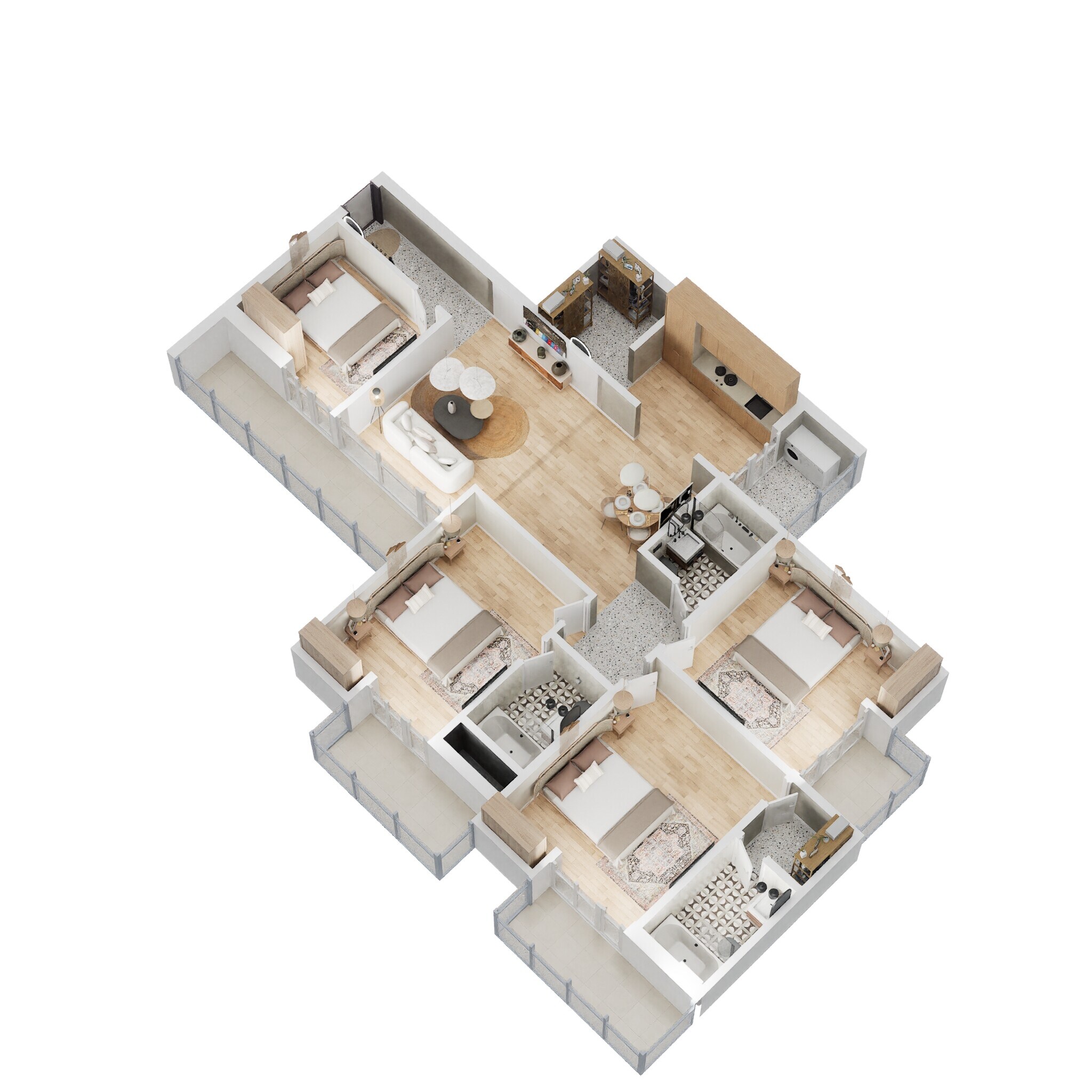 Floor plan of 4 BHK 1895 Sq. Ft. Apartment in Vihaan Greens, Greater Noida