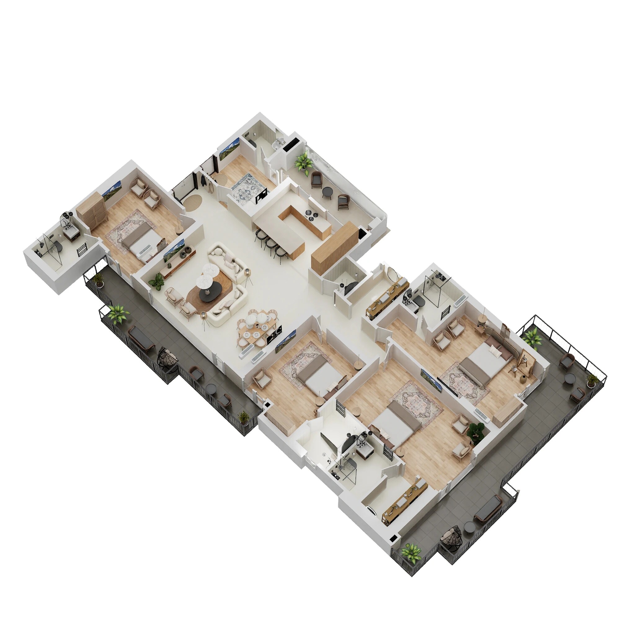 Floor plan of 4 BHK 3600 Sq. Ft. Apartment in VVIP Addresses Greater Noida West, Greater Noida