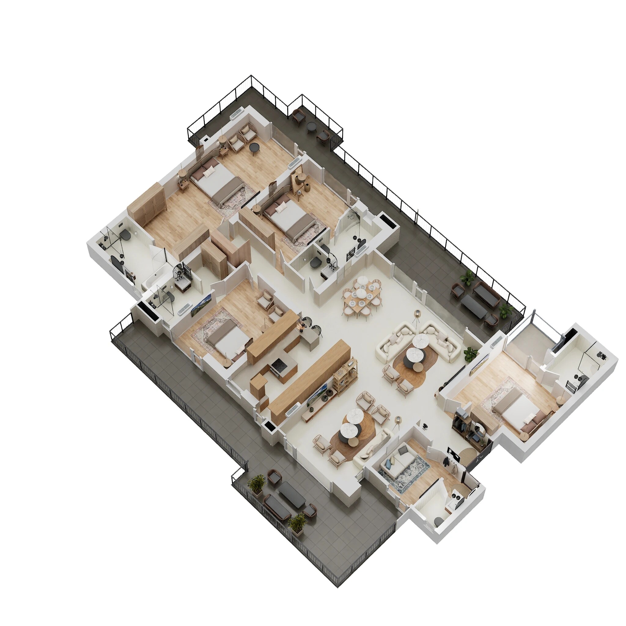 Floor plan of 4 BHK 4645 Sq. Ft. Apartment in VVIP Addresses Greater Noida West, Greater Noida