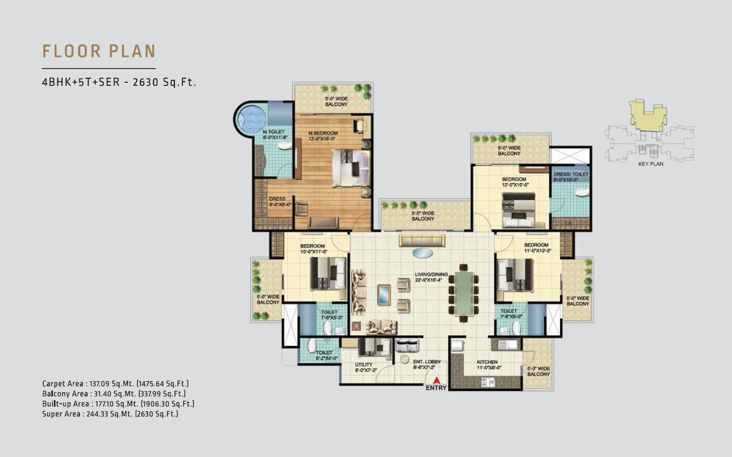 4 BHK 2630 Sq. Ft. Apartment