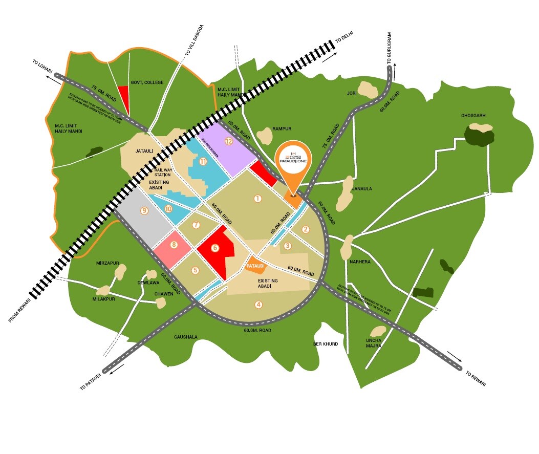 3B Homes Pataudi One Location Image