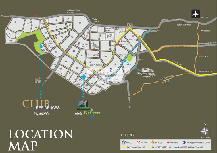 AIPL Club Residences Location Image