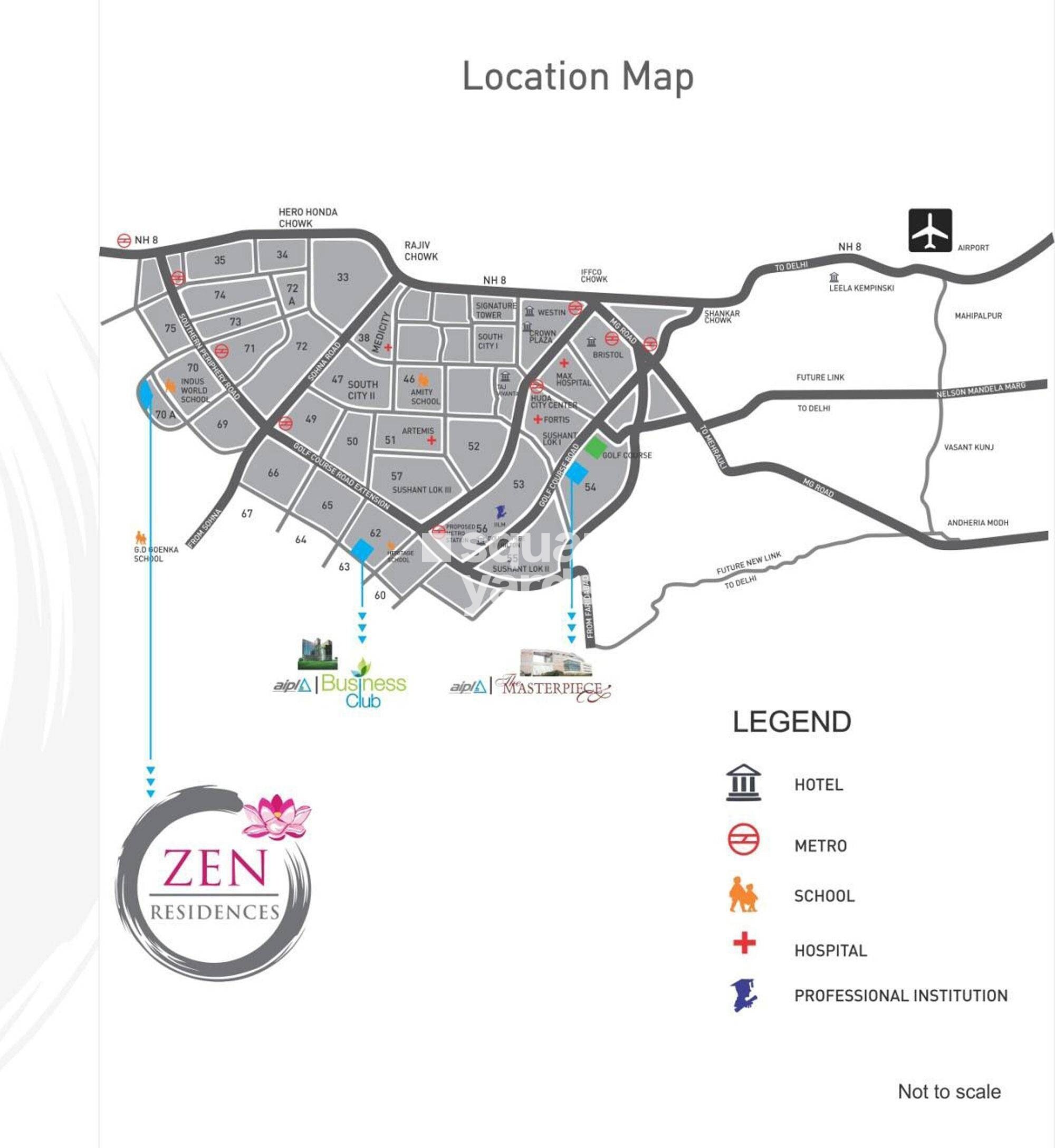 AIPL Zen Residences Location Image