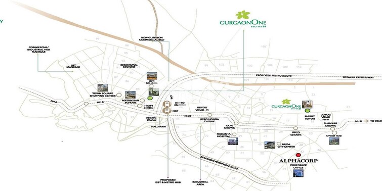Alphacorp Gurgaon One 22 Location Image