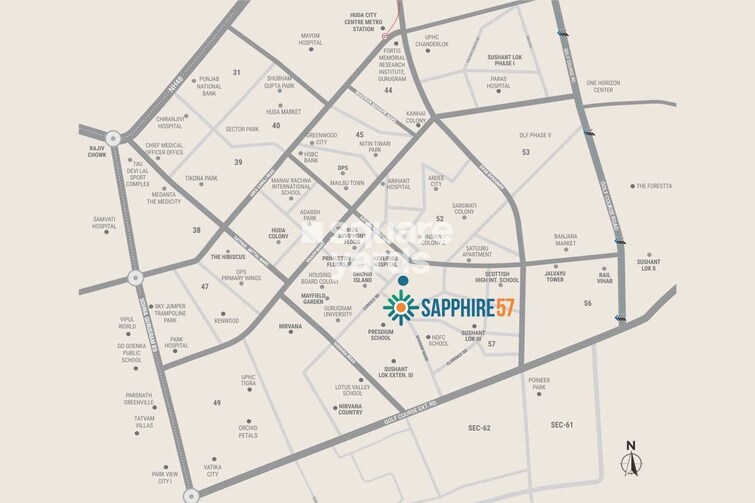 Ameya Sapphire 57 Location Image