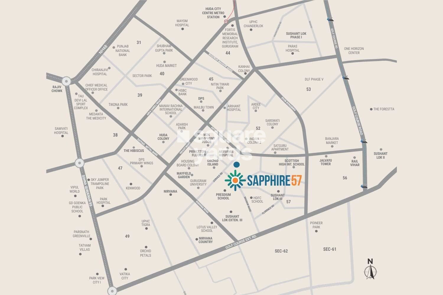 Ameya Sapphire 57 Location Image