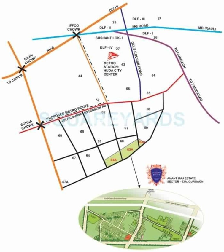 Anant Raj The Estate Floors Location Image