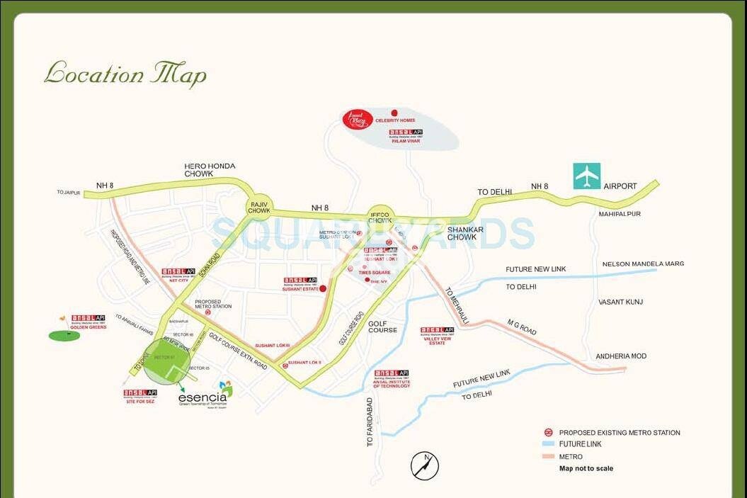 Ansal Esencia - Sovereign Floors Location Image