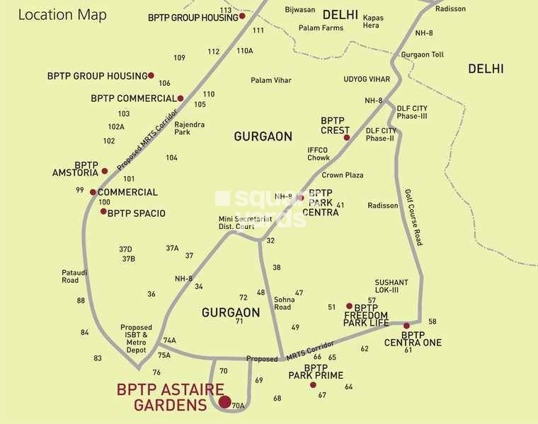 BPTP Astaire Gardens August Villas Location Image