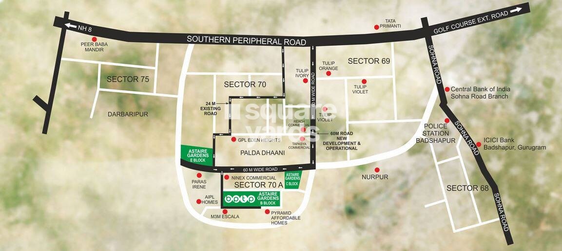 BPTP Astaire Gardens Pedestal Floors Location Image