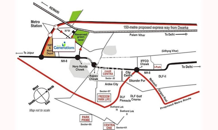BPTP Park Generations Location Image