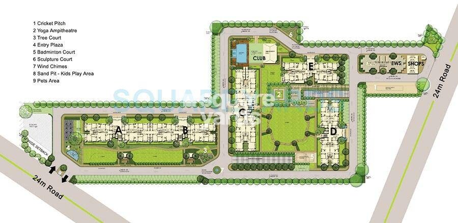 brisk-lumbini-terrace-homes_an aerial view of a city with many different types of buildings