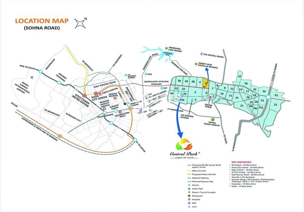 Central Park Flower Valley Aqua Front Towers Location Image