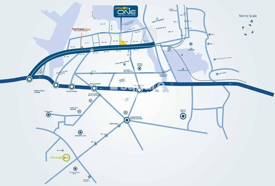 Conscient One Service Apartment Location Image