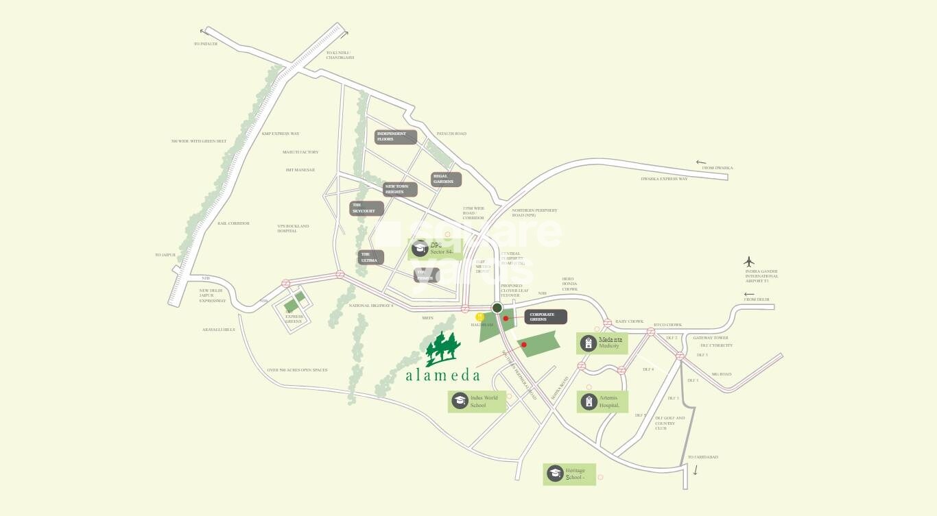 DLF Alameda Independent Floors Location Image