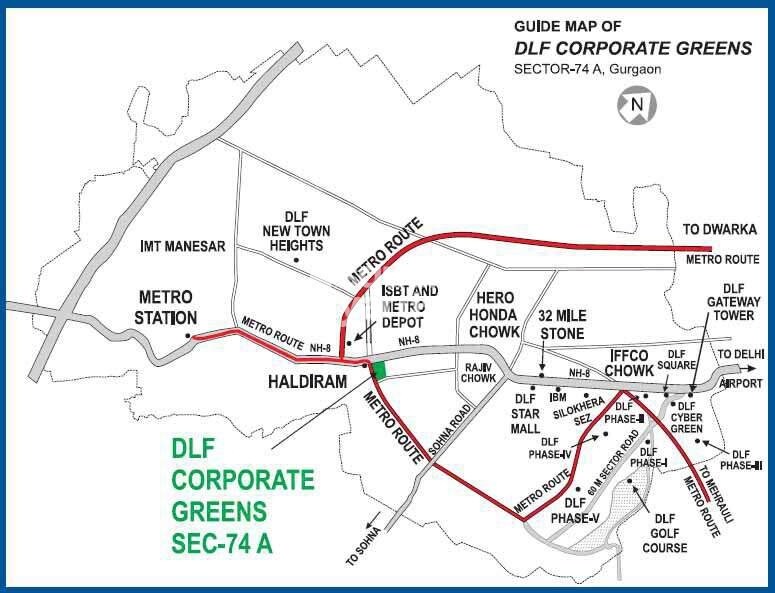 DLF Corporate Greens Location Image