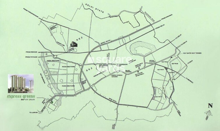 DLF Express Greens Location Image
