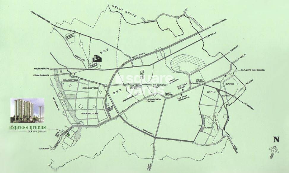 DLF Express Greens Location Image