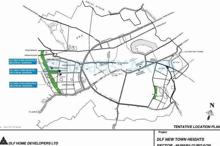 DLF New Town Heights Town Houses Location Image