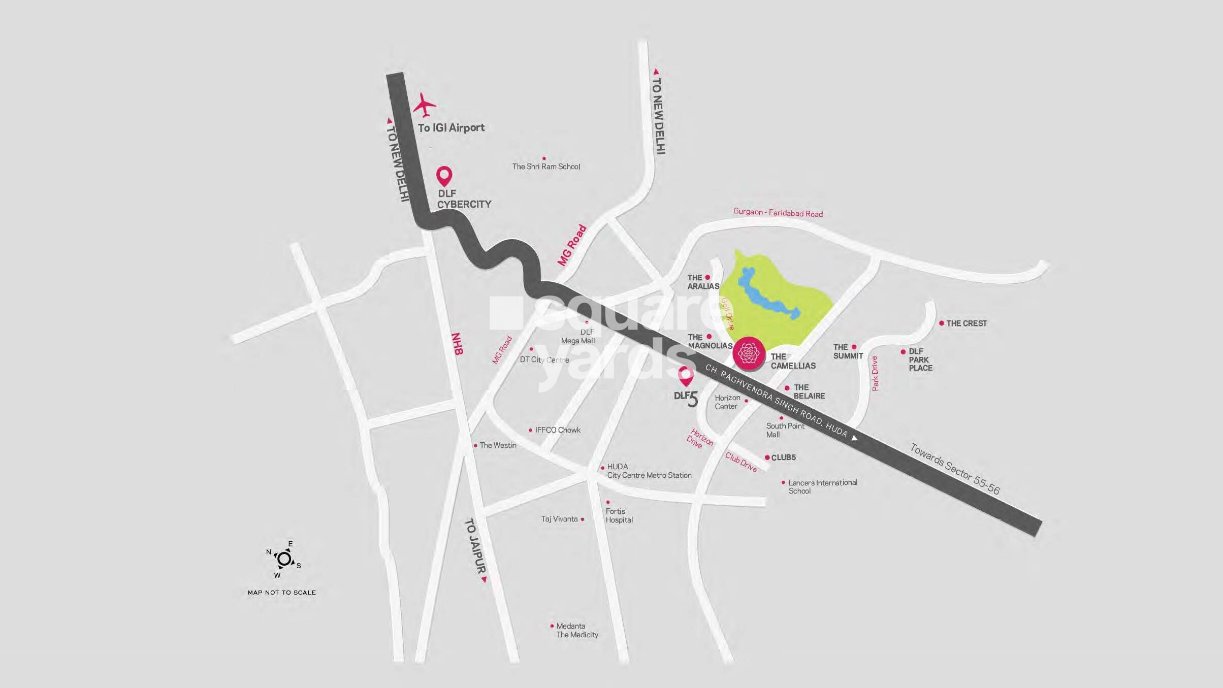 DLF The Camellias Location Image