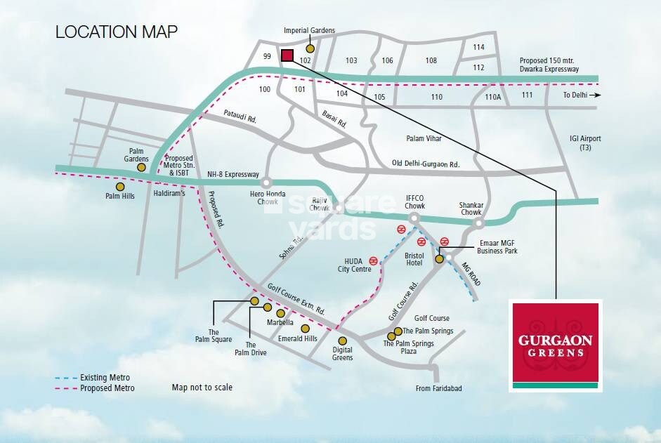 Emaar Gurgaon Greens Location Image